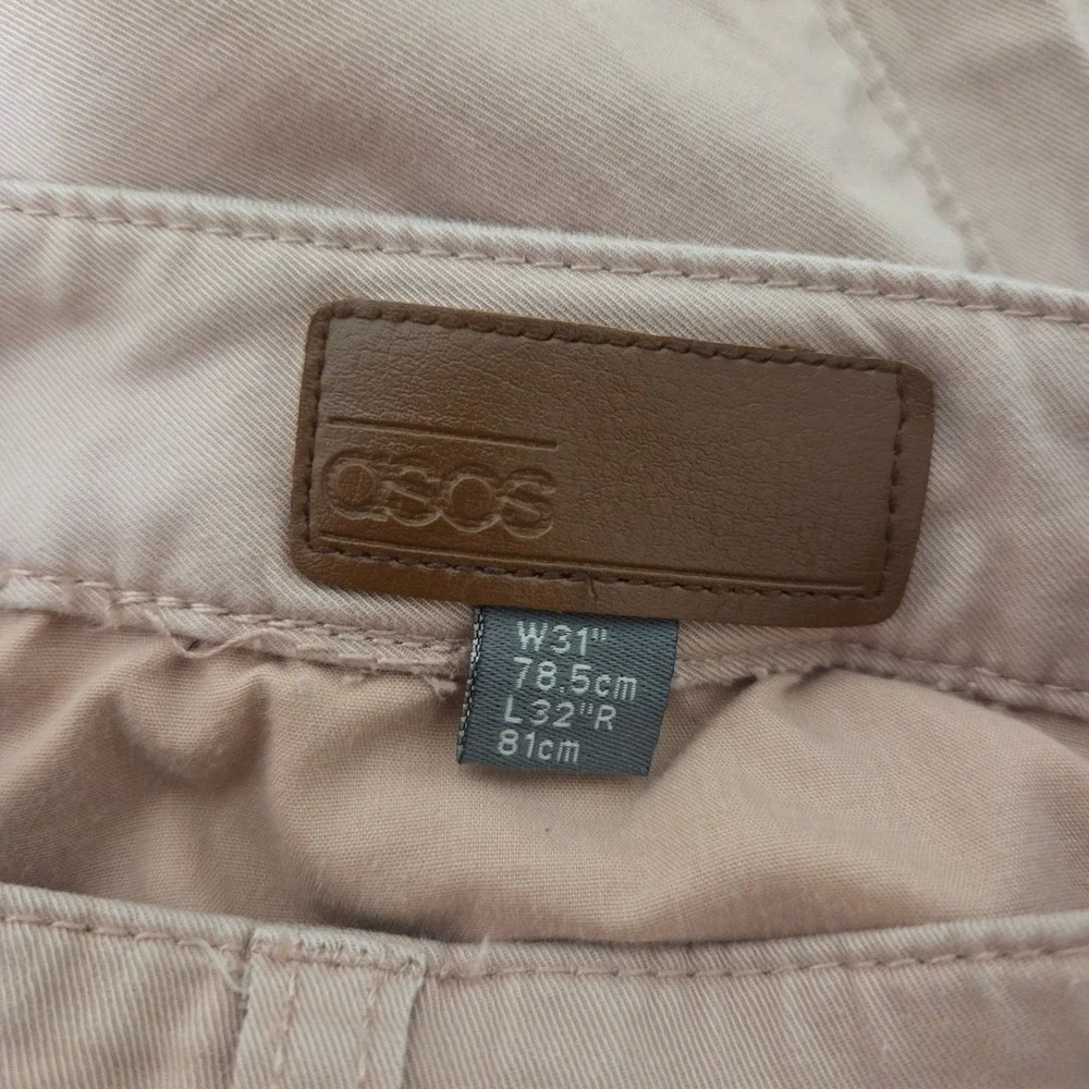 ASOS‎ Mens Slim Fit Chino Pants Dusty Rose Pink Cotton Stretch W31 L30